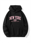 New York Brooklyn Graphic Fleece Hoodie Black