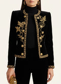 Velvet Gold-Embroidered Jacket