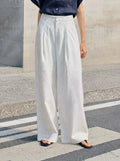 Women's High-Waisted Striped Wide-Leg Casual Trousers