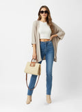 La Milano Dolman-Sleeve Cardigan Beige