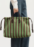 Mixed Colors Striped Canvas Bag