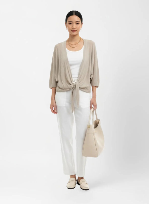 La Milano ShowMall Tie-Front Cardigan Beige