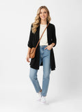 La Milano Roll-Up Sleeve Cardigan Black