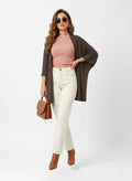 La Milano Dolman-Sleeve Cardigan Brown