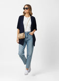 La Milano Dolman-Sleeve Cardigan Navy Blue