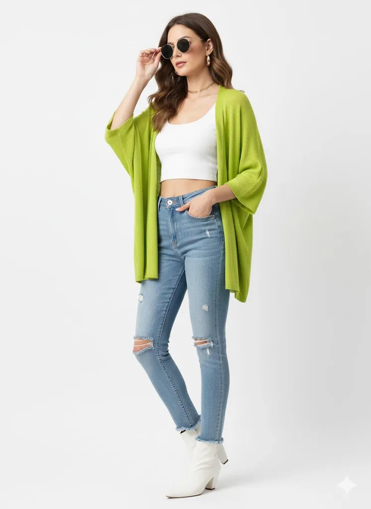 Blazer Style Cardigan Parrot Green
