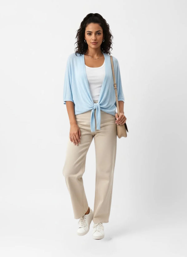 La Milano ShowMall Tie-Front Cardigan Sky Blue