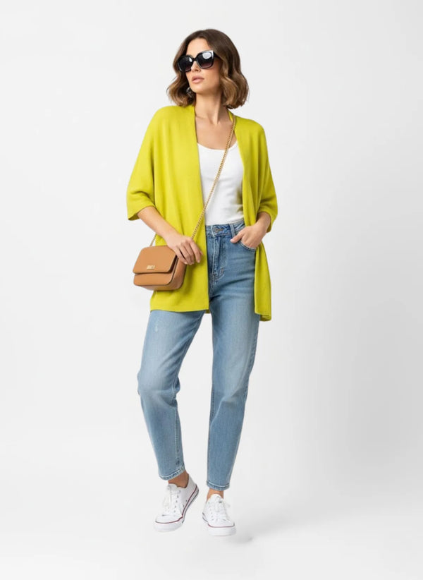 La Milano Dolman-Sleeve Cardigan Yellow