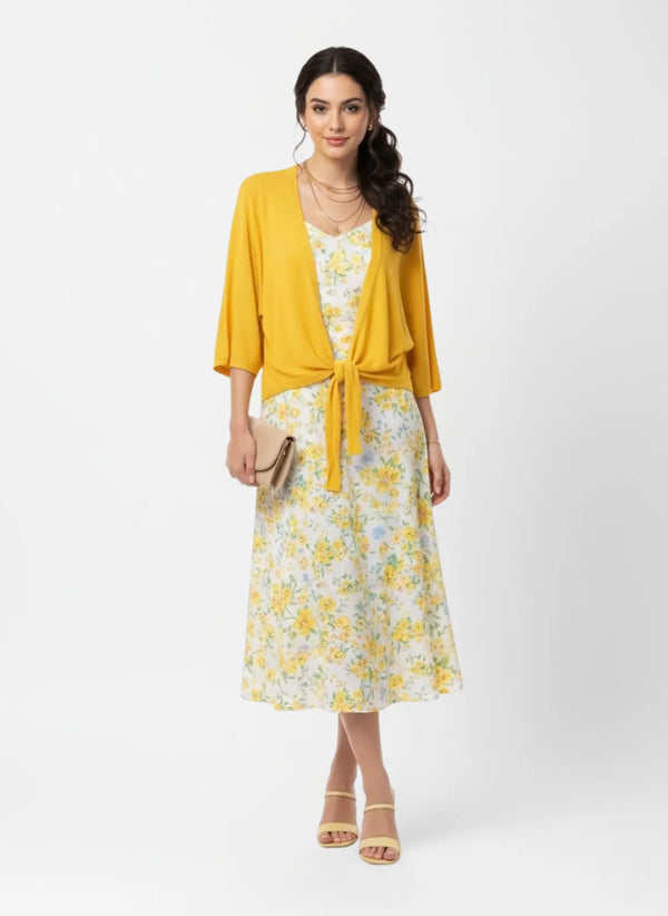 La Milano ShowMall Tie-Front Cardigan Yellow
